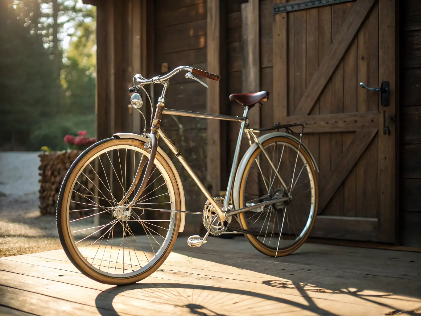 A close-up photograph of a restored vintage bicycle, displayed as part of the PATRIMOINE, CULTURE ET TRADITIONS collection, highlighting the modes of transportation used in the Plaine de l'Ain during the pre-1965 era.