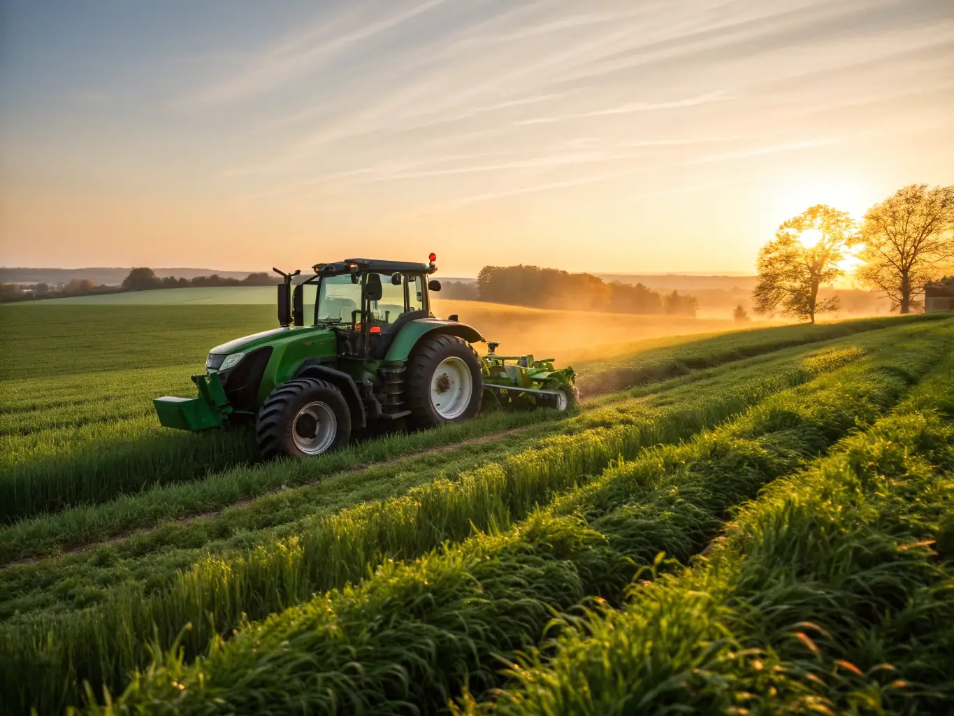 A meticulously restored vintage tractor, circa 1930s, gleaming in the sunlight outside the Marcillieux museum, symbolizing the agricultural heritage preserved by PATRIMOINE, CULTURE ET TRADITIONS.