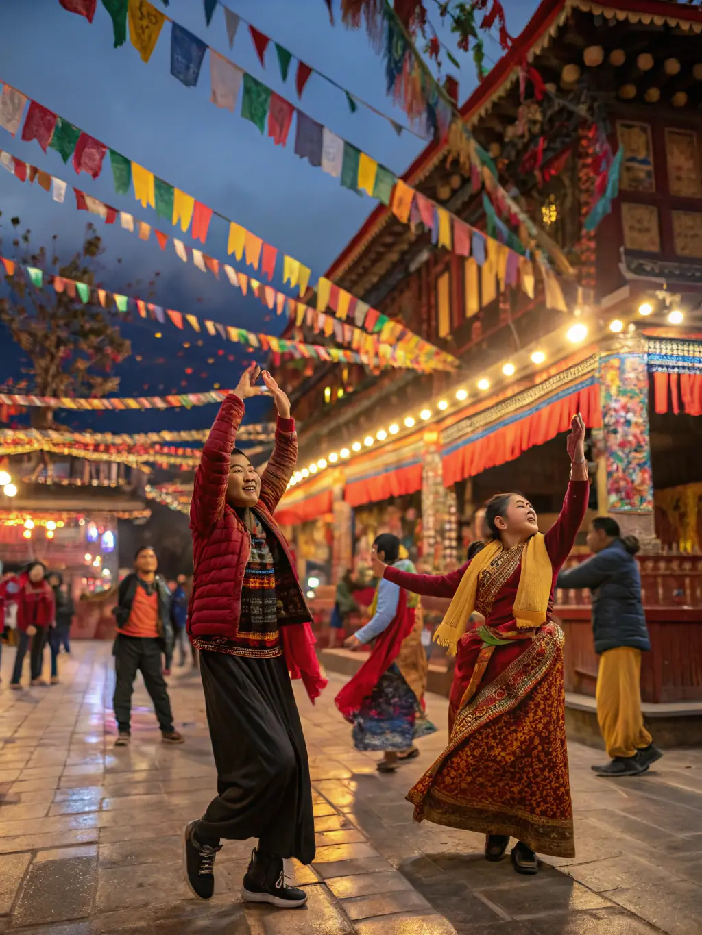 A scene from a local cultural festival sponsored by the society, highlighting the promotion of cultural development.